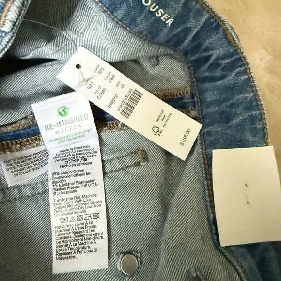 J. Crew NWT High-rise Sailor denim trouser in 1996 semi-stretch - Picture 10 of 10